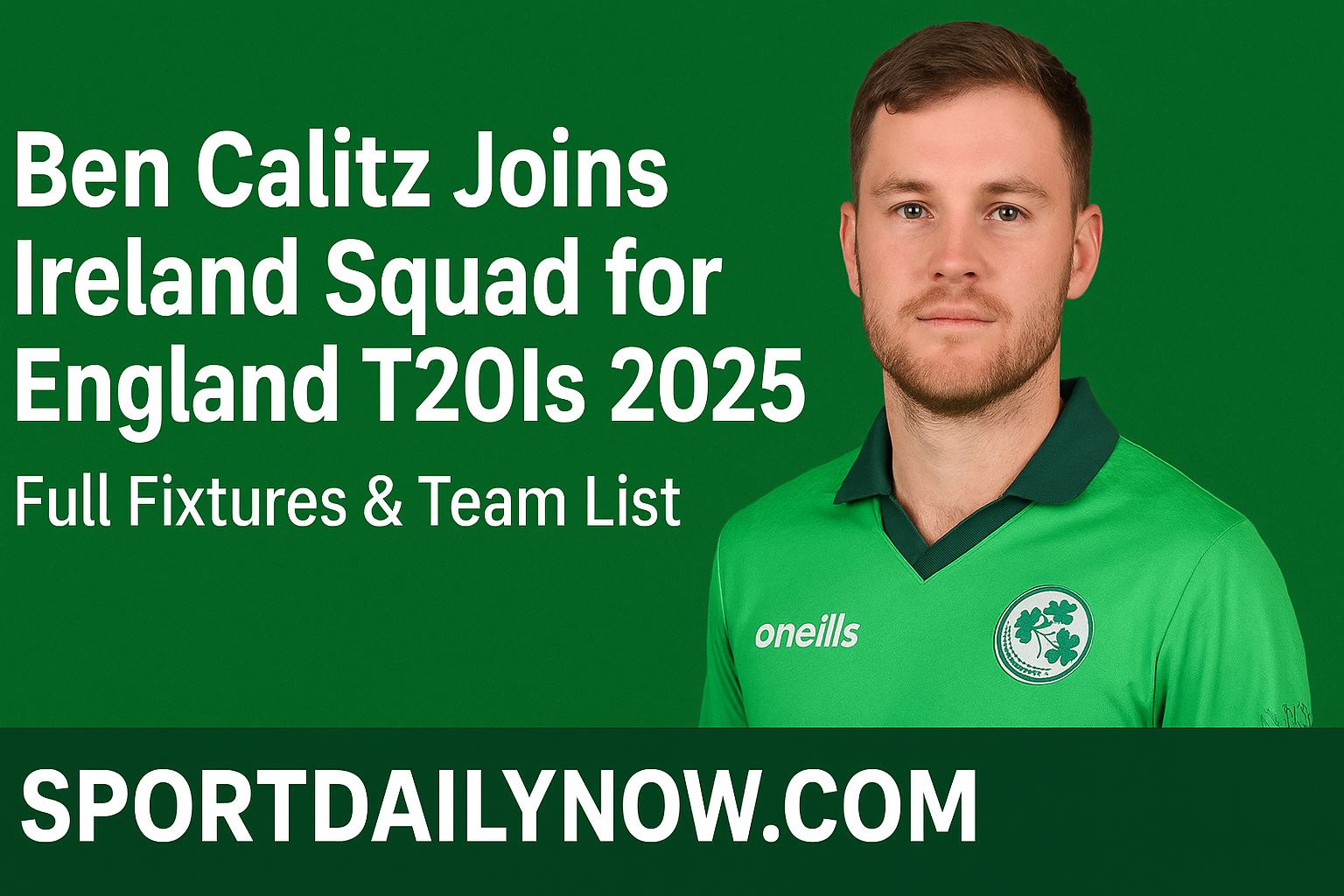 Ben Calitz Joins Ireland Squad for England T20Is: Full Fixtures & Team List