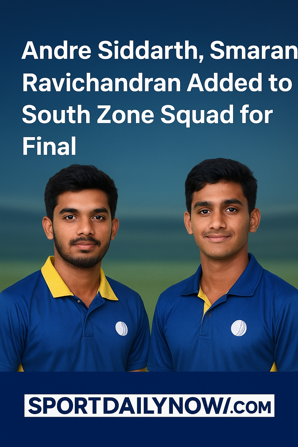 Andre Siddarth and Smaran Ravichandran added to South Zone cricket squad for final match