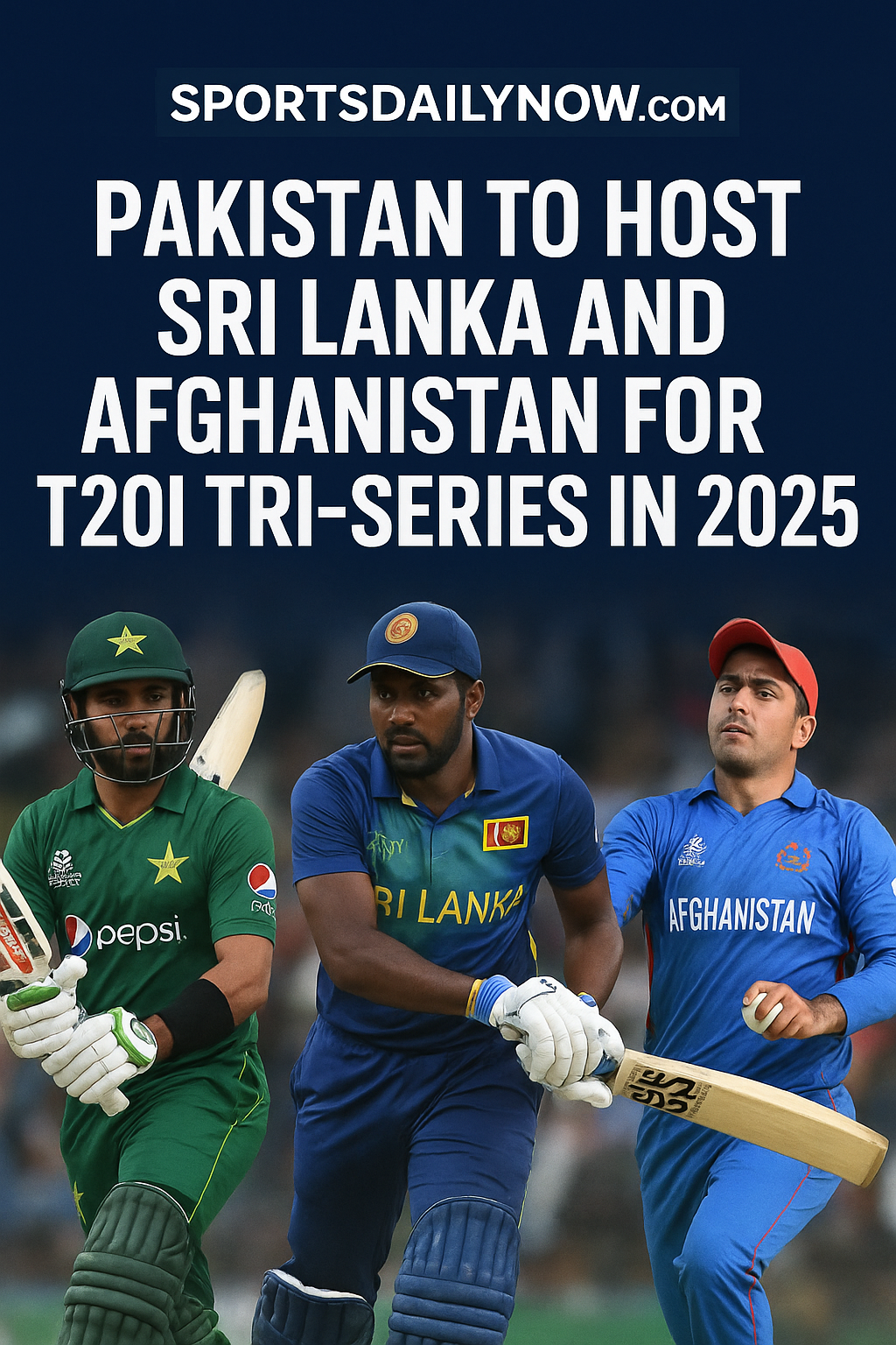 Players from Pakistan, Sri Lanka, and Afghanistan in action during the T20I tri-series 2025 in Pakistan.