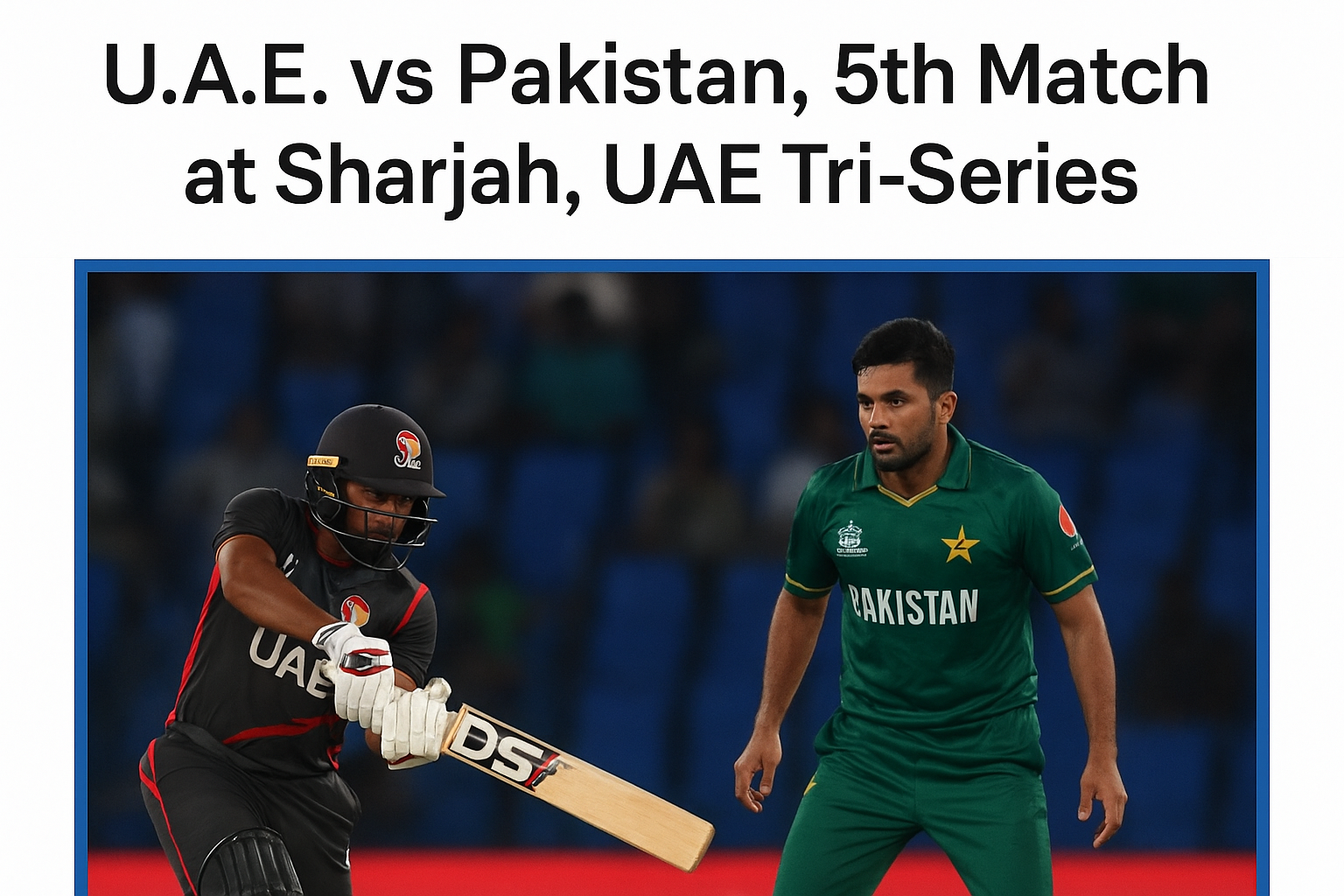 Pakistan and U.A.E. players during the 5th Match at Sharjah in the UAE Tri-Series