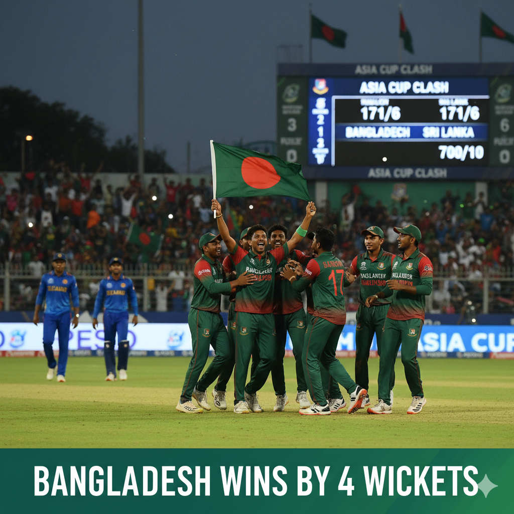 Bangladesh Edge Past Sri Lanka by 4 Wickets in Thrilling Asia Cup Clash