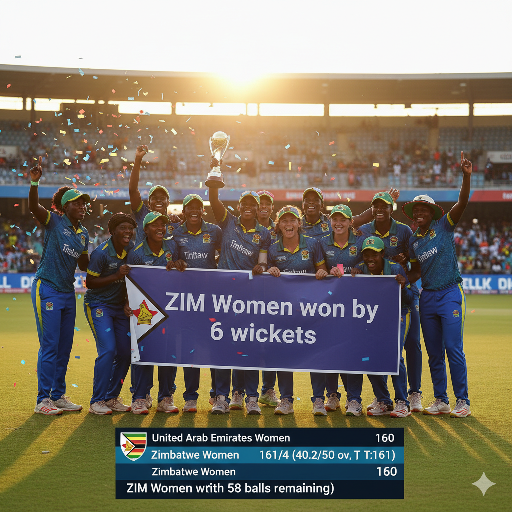 Zimbabwe Women Crush UAE by 6 Wickets – Ndhlovu’s 61 Levels Series 1-1