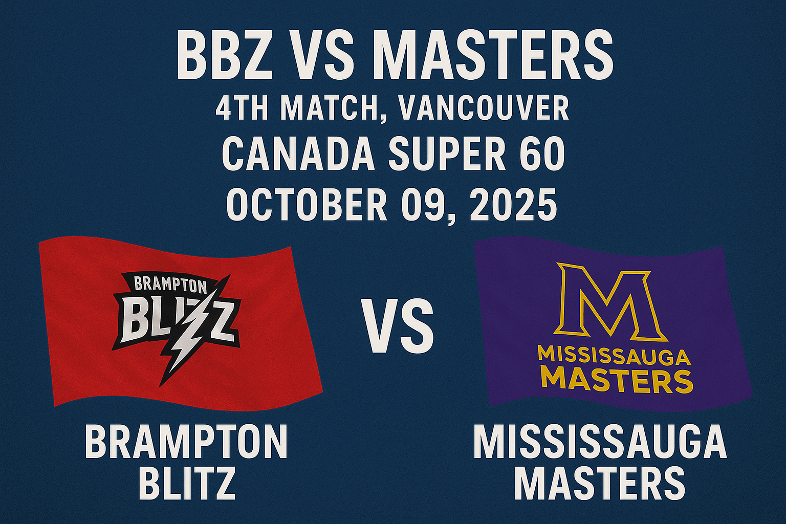 BBZ vs Masters, 4th Match, Canada Super 60 2025 – Live Score & Updates
