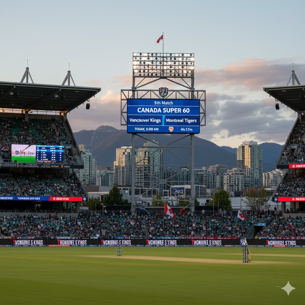 Vancouver Kings vs Montreal Tigers, 5th Match at Vancouver – Canada Super 60 2025
