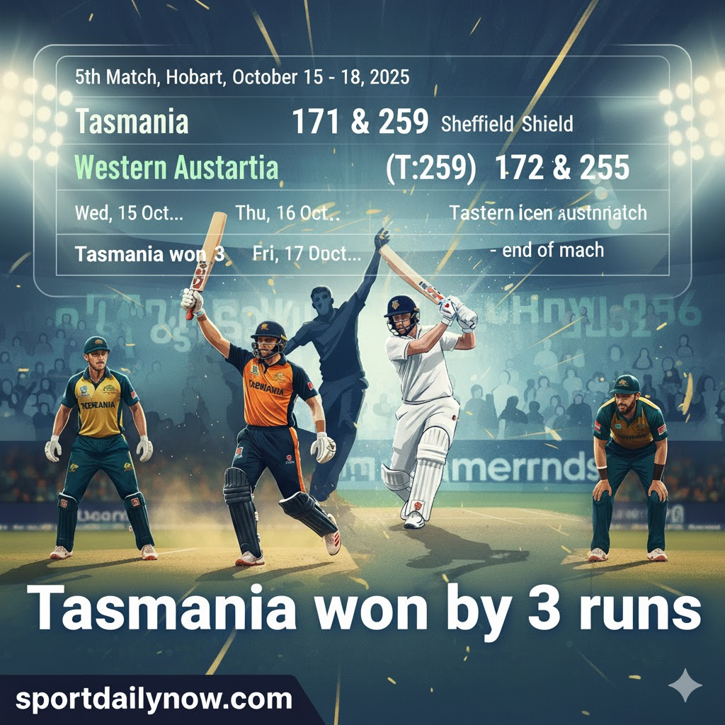 Tasmania Western Australia Sheffield Shield Hobart October 2025