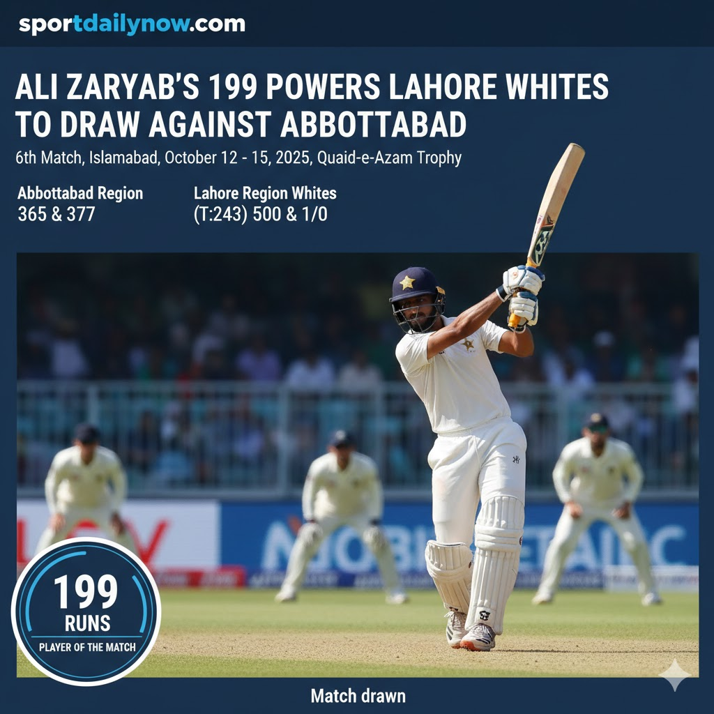 Lahore Whites Abbottabad draw Quaid-e-Azam Trophy