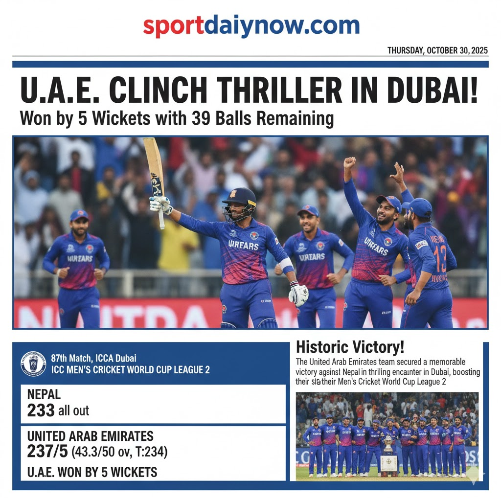 UAE vs Nepal World Cup League 2