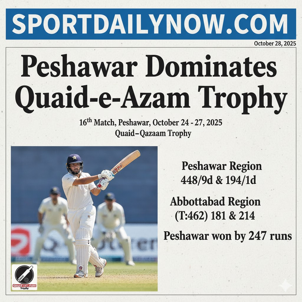 Peshawar vs Abbottabad Quaid-e-Azam Trophy 2025