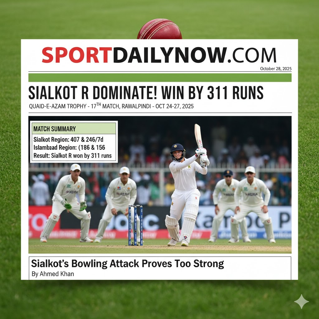 Sialkot Region vs Islamabad Region Quaid-e-Azam Trophy
