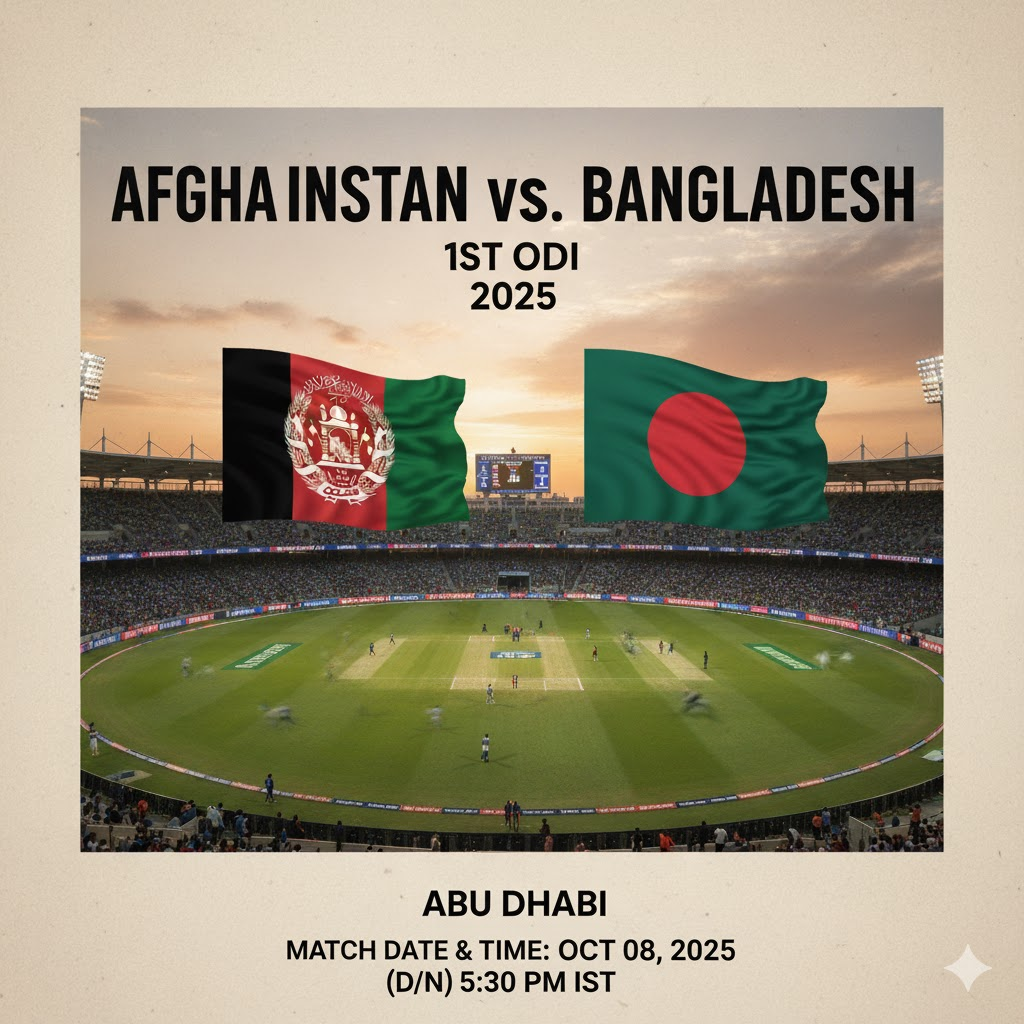 Afghanistan vs Bangladesh 1st ODI (D/N) Abu Dhabi, October 08, 2025 – Match Yet to Begin