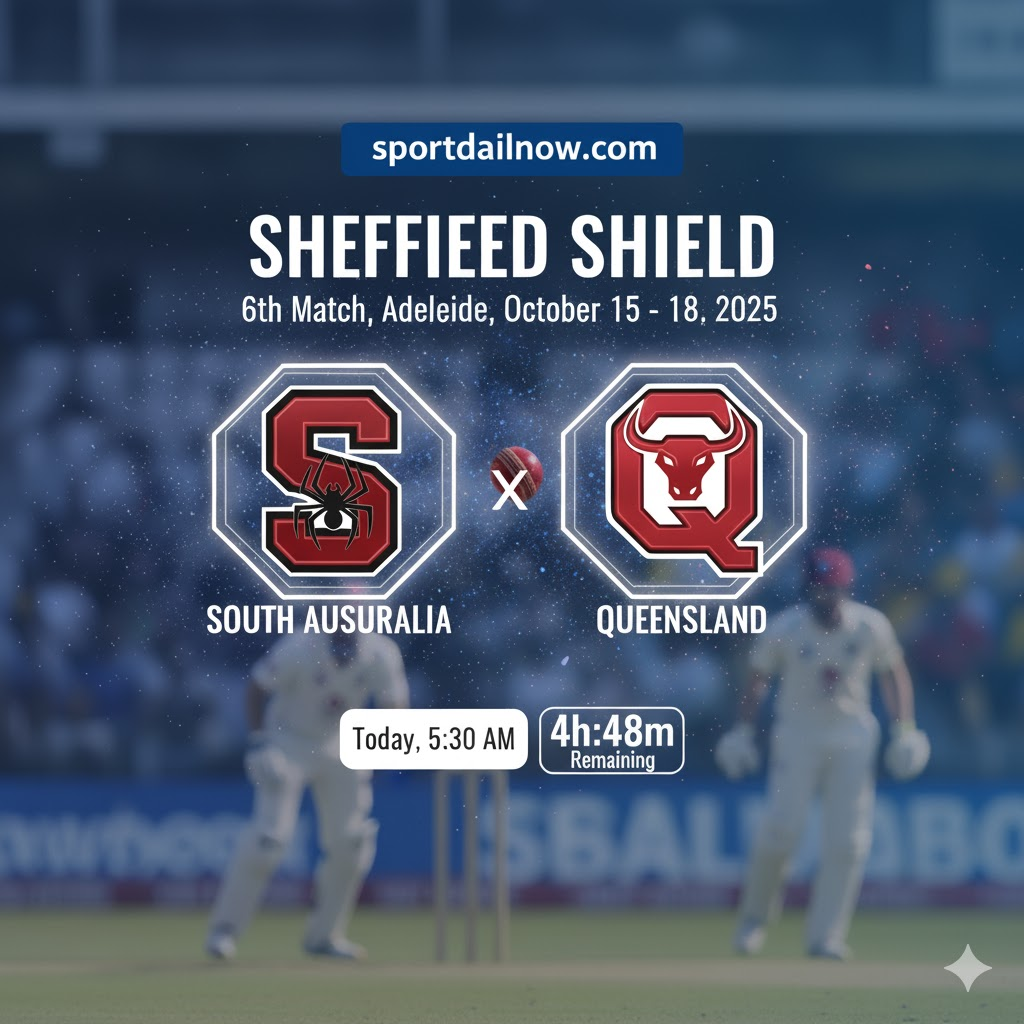 SA vs QLD Sheffield Shield 2025: Match Preview, Squads & Players to Watch