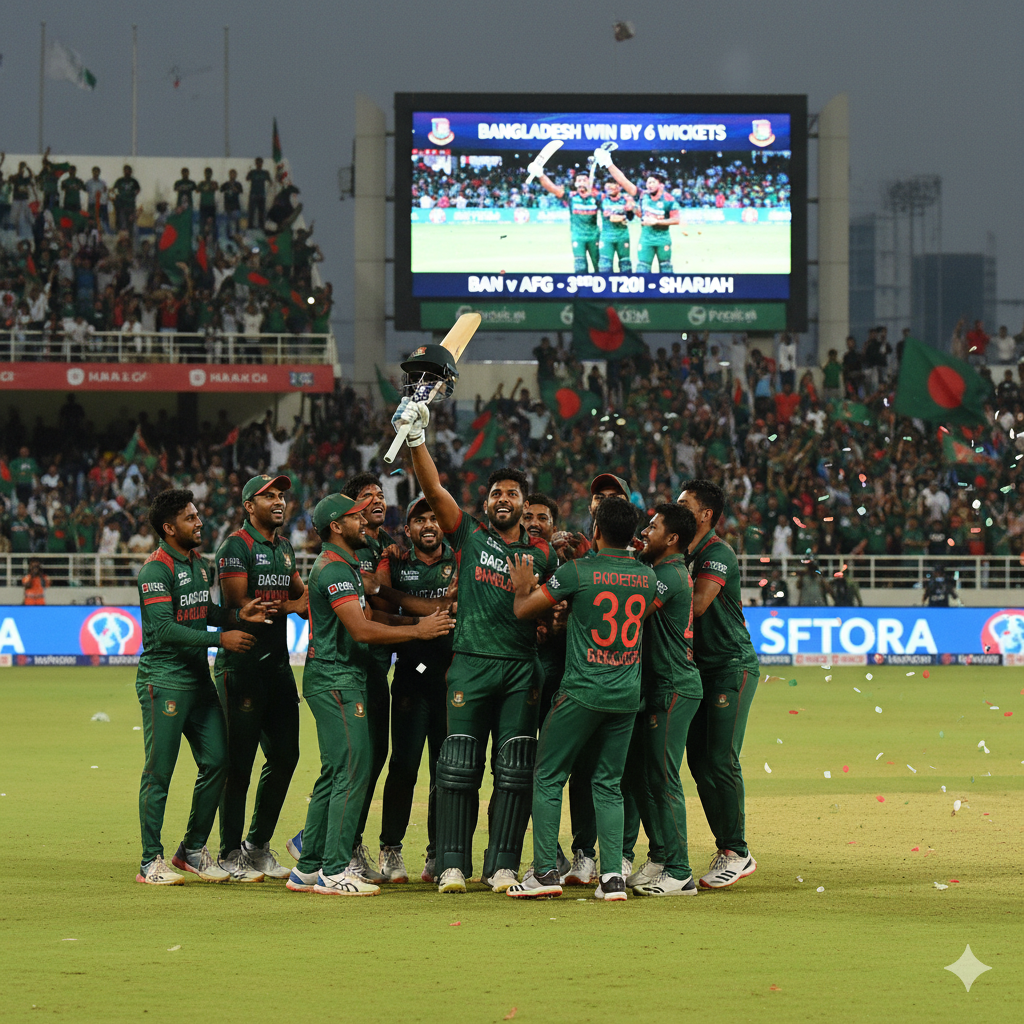 Bangladesh Beat Afghanistan by 6 Wickets in 3rd T20I
