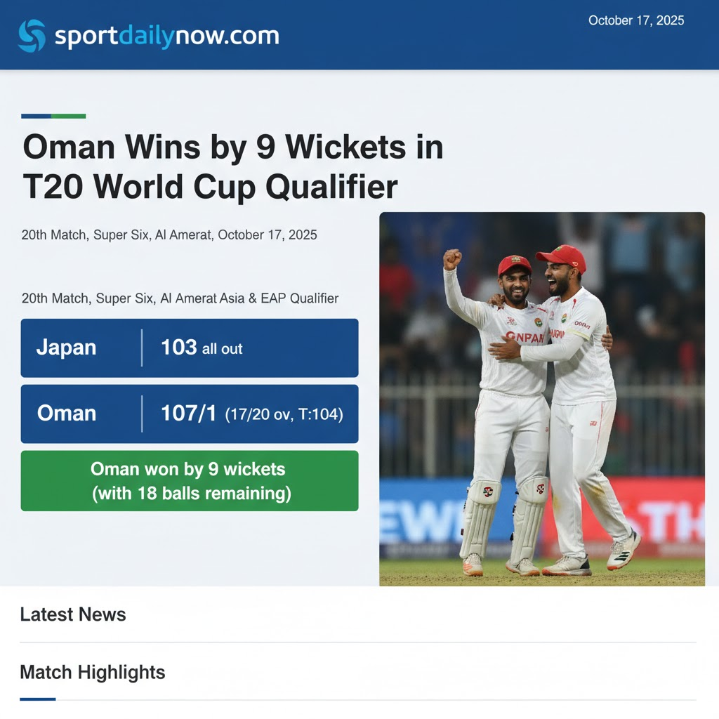 Oman vs Japan T20 World Cup Qualifier 2025