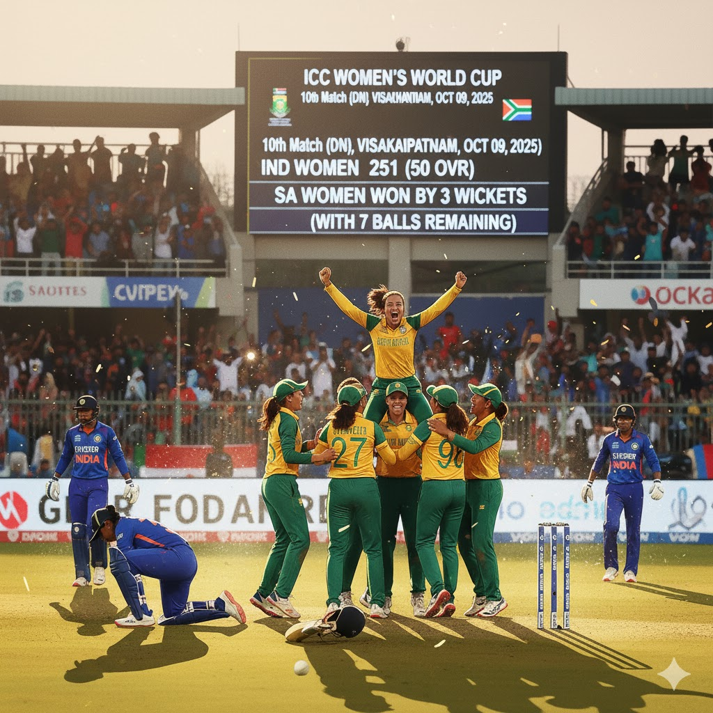 South Africa Women Stun India Women with Last-Over Thriller in Visakhapatnam