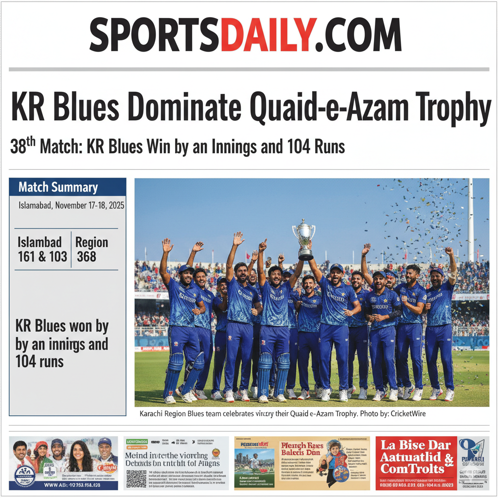 Saud Shakeel century Karachi Blues win