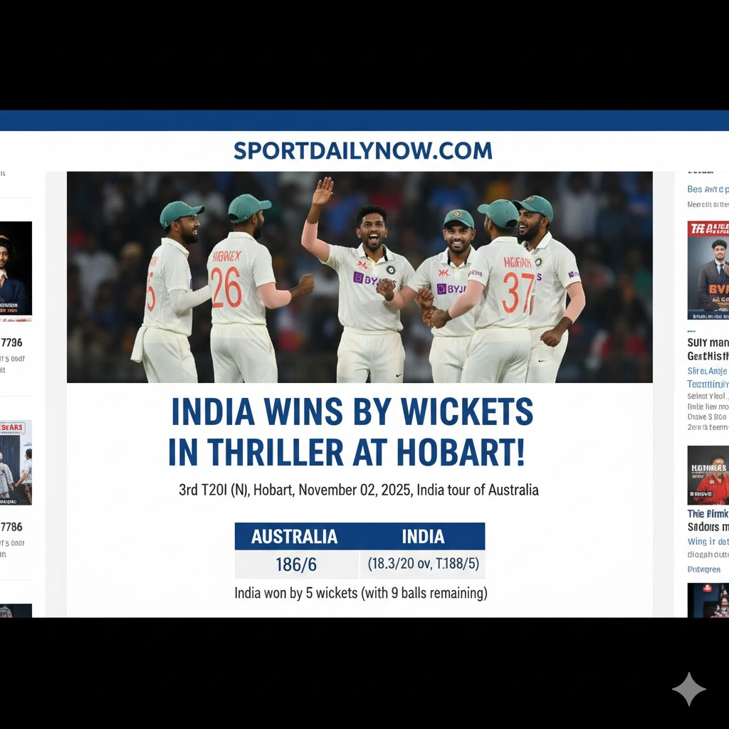 India vs Australia 3rd T20I Hobart 2025