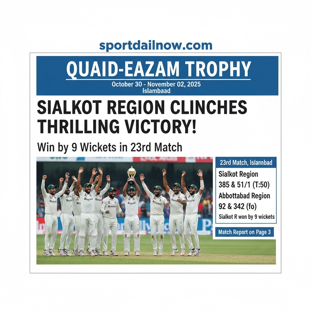 Sialkot Region vs Abbottabad Region Quaid-e-Azam Trophy 2025