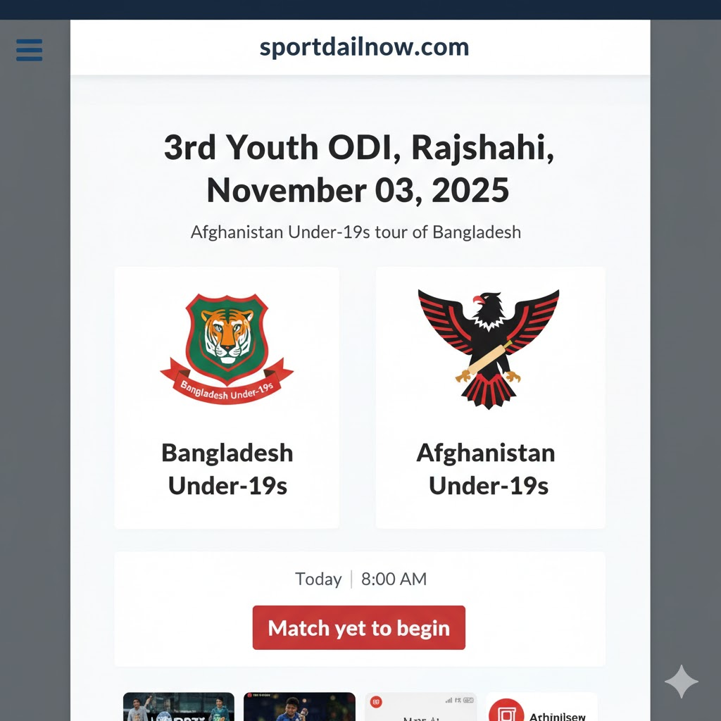 Bangladesh U19 vs Afghanistan U19 3rd ODI